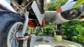 Airplane monument in the green and leafy area of Ã¢â¬â¹Ã¢â¬â¹Achievement Park in Surabaya